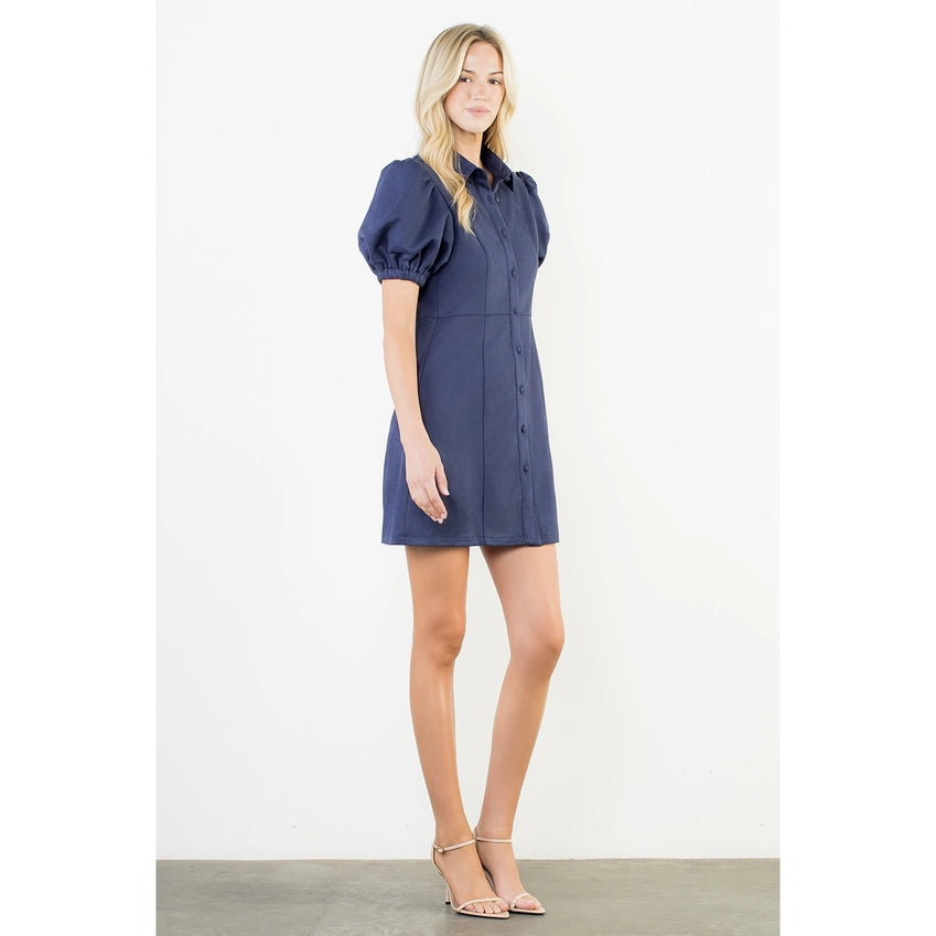 Blythe Blue Suede Dress