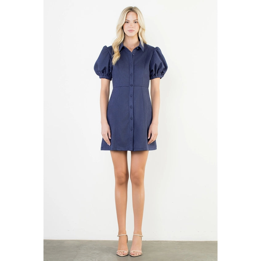 Blythe Blue Suede Dress