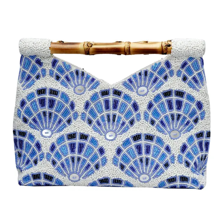 Tatiana Beaded Handbag with Bamboo Handle