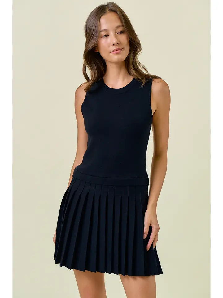 Sutton Pleated Mini Dress