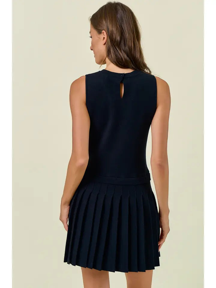 Sutton Pleated Mini Dress