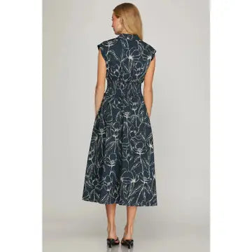 Nellie Navy Zipper Dress