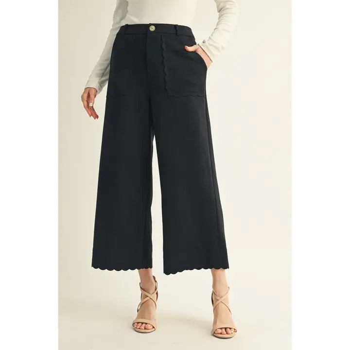 Suede Scallop Pants
