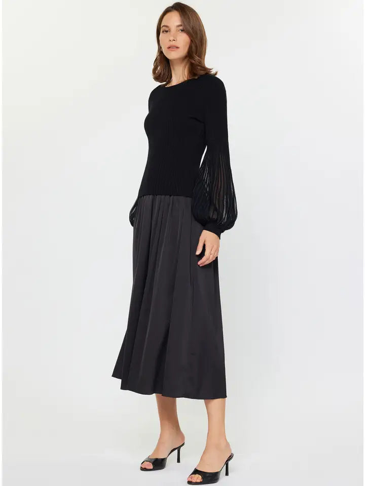 Bordeaux Cami Dress w/ Sweater