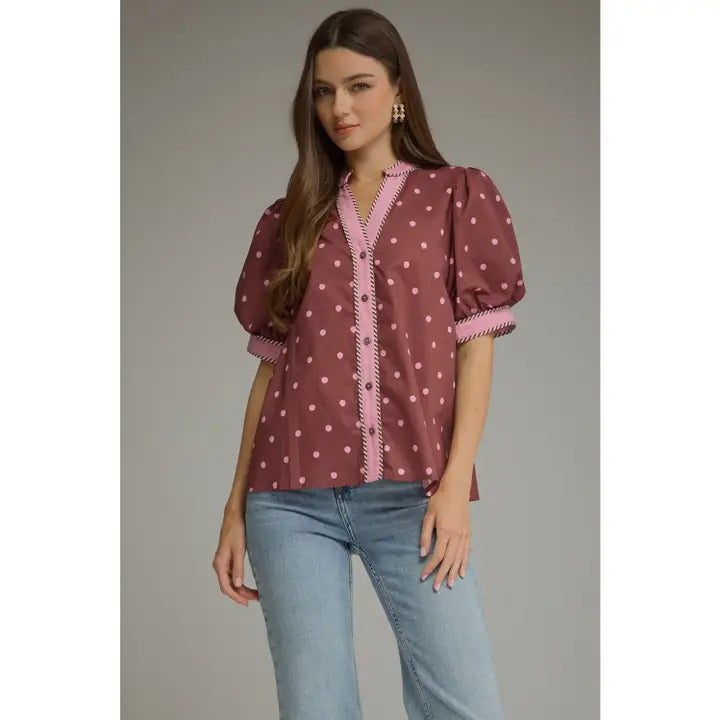Raspberry Chip Blouse