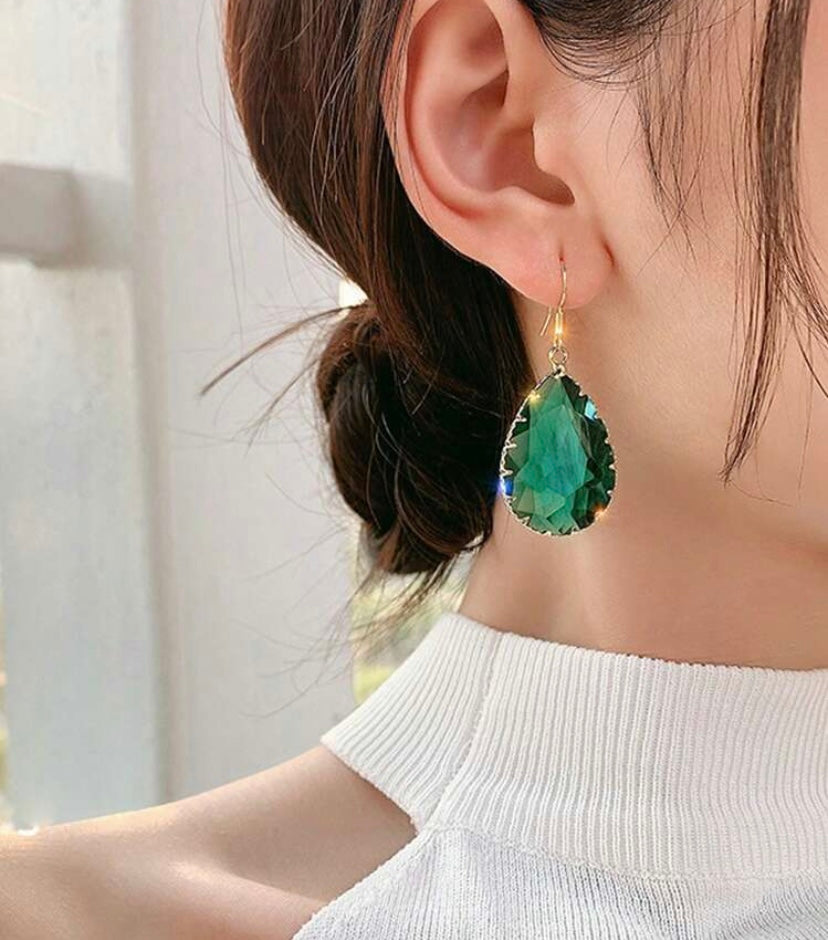 Olivia Grace Green Teardrop Earrings