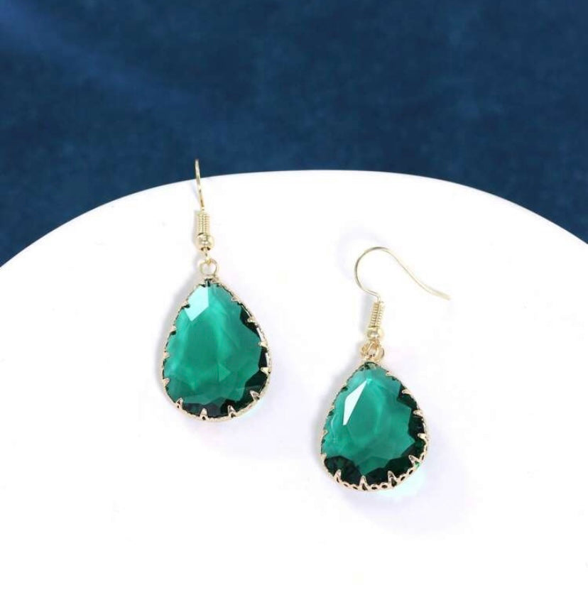 Olivia Grace Green Teardrop Earrings