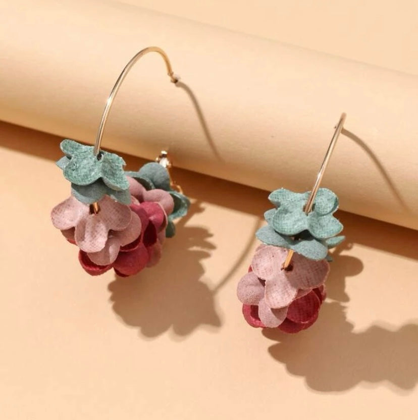 Flower Petals Hoop Earrings