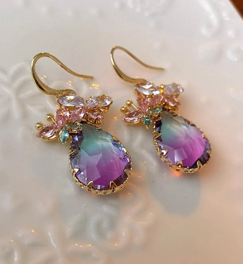 Polly Purple Teardrop Earrings