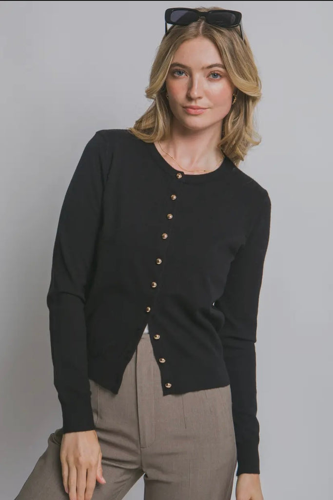 ★新品★Herlipto Lyra Gold Button Cardigan Lyra Gold Button Cardigan