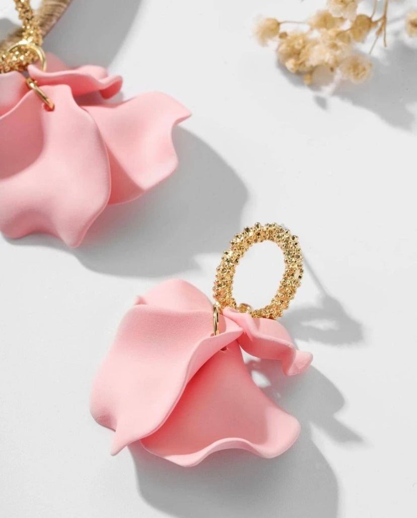 Aubrielle Pink Petal Earrings