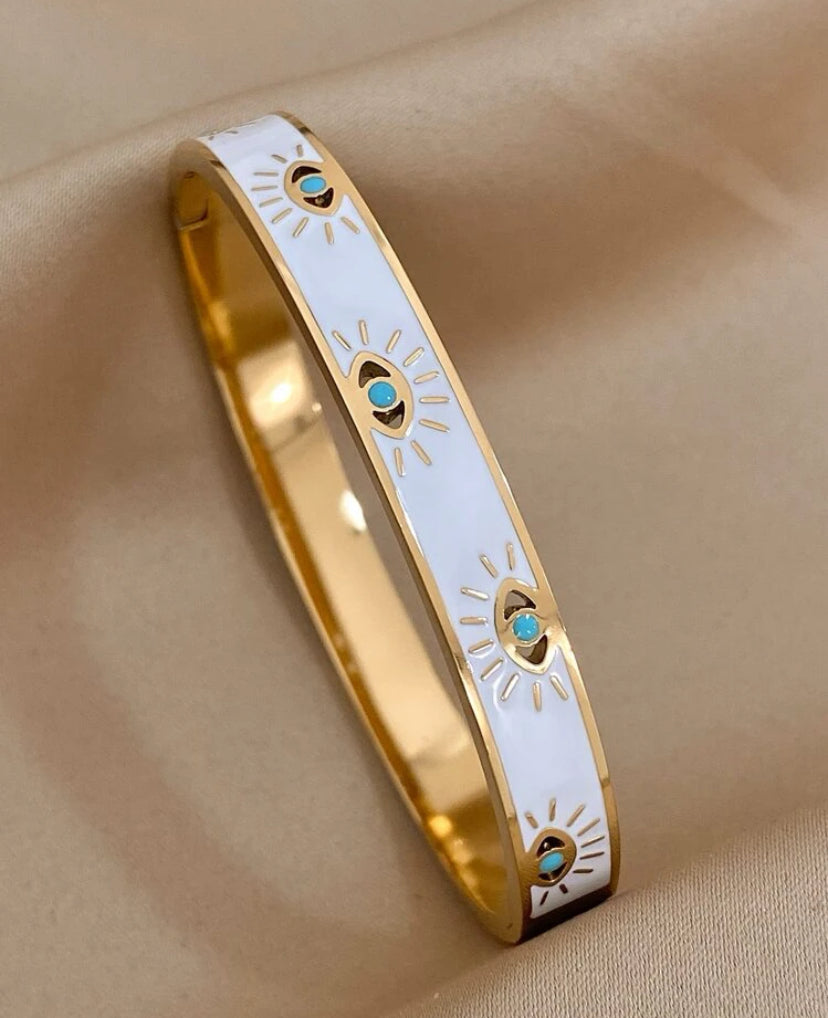 Maya Evil Eye Enamel Cuff
