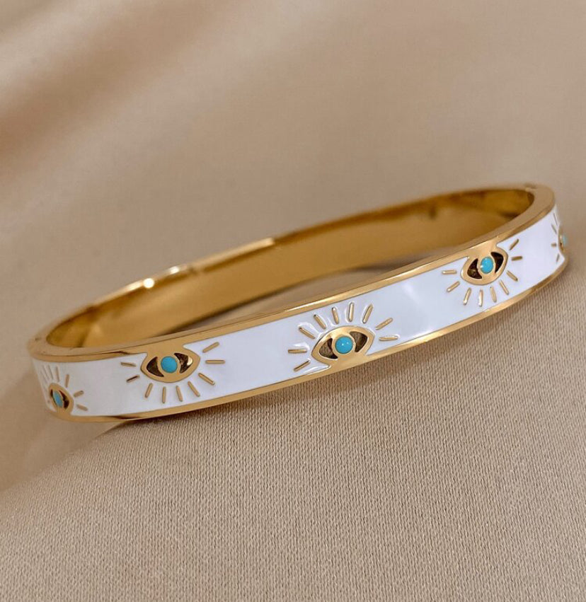 Maya Evil Eye Enamel Cuff