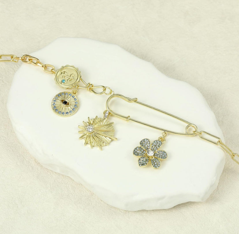 Poppy Gold Charm Necklace