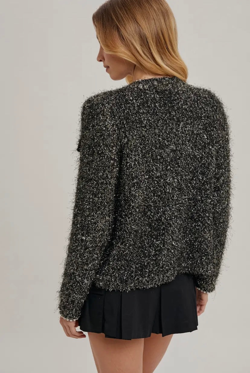 CoCo Pearl Embellished Sweater Jacket