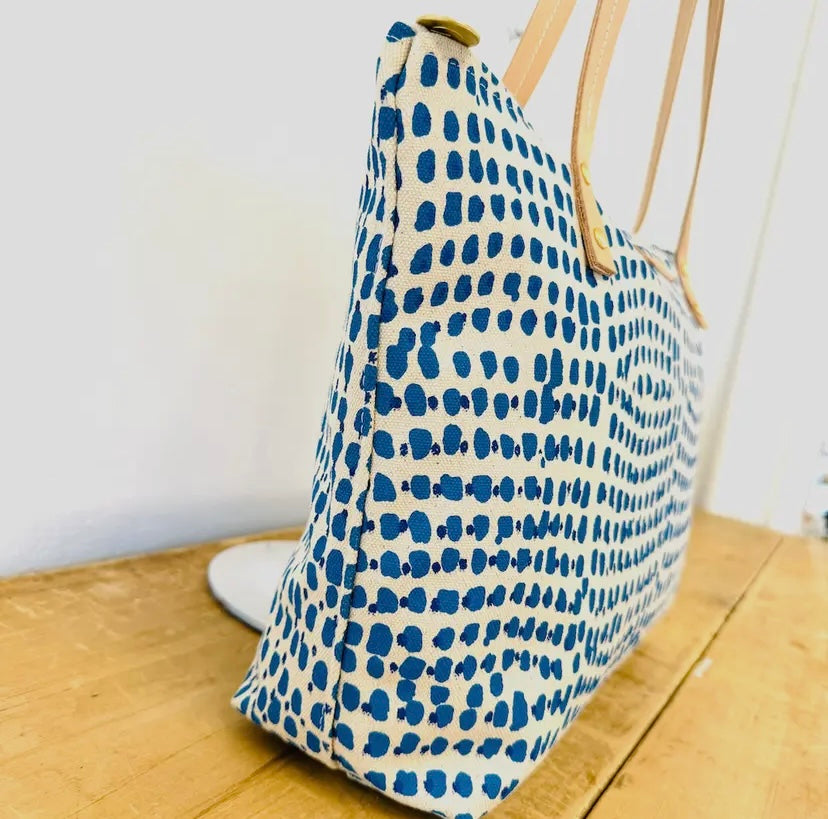 Bella Blue Double Dot Tote