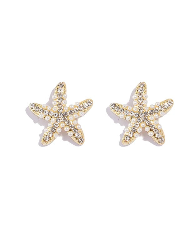Stella Starfish Pearl Studs
