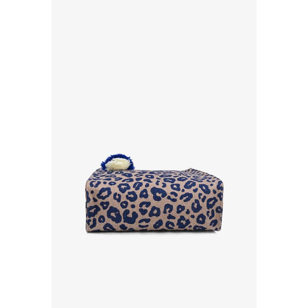 Calissa Cobalt Blue Cheetah Tote