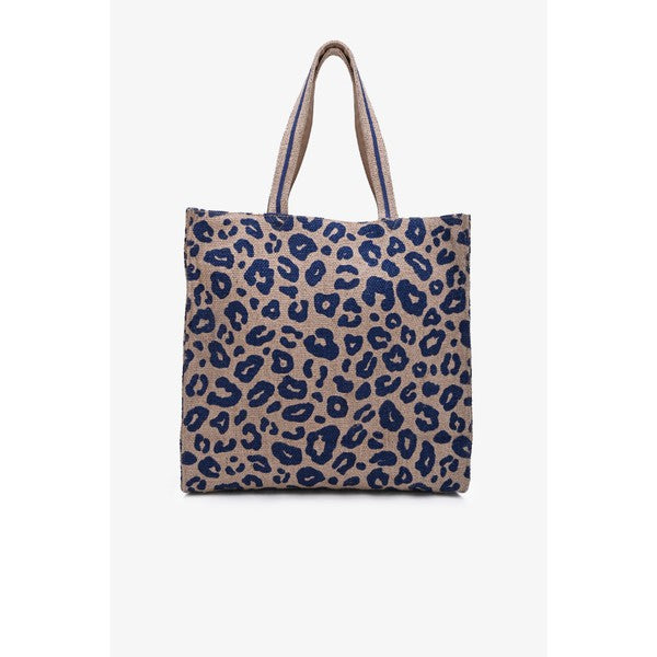 Calissa Cobalt Blue Cheetah Tote