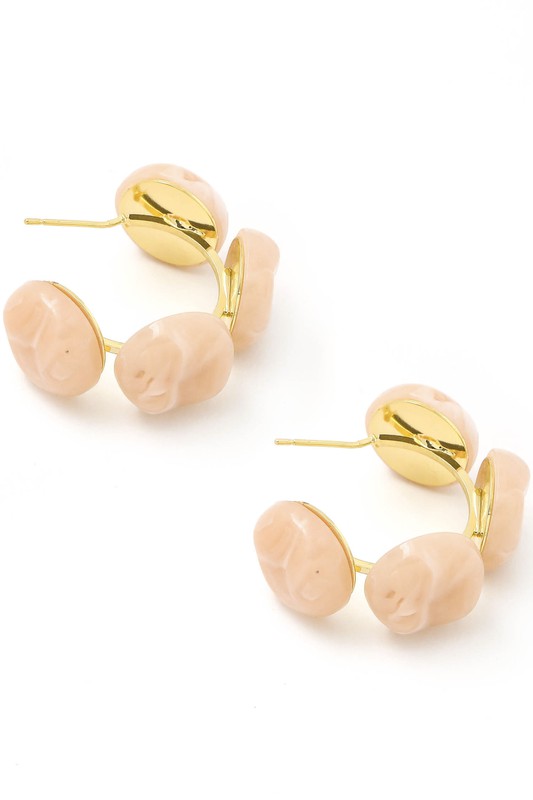 Bella Blush Pink Stone Hoops