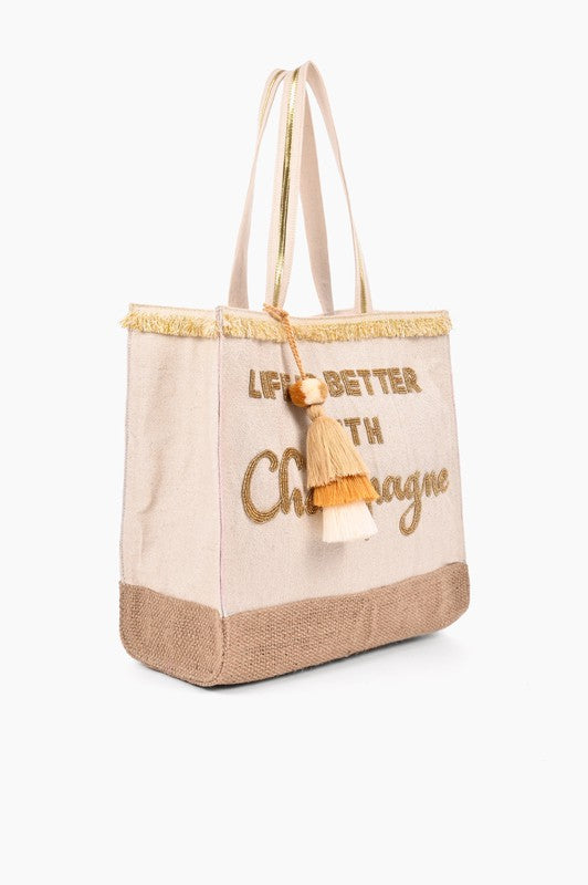 Life is Better with Champagne Handbag