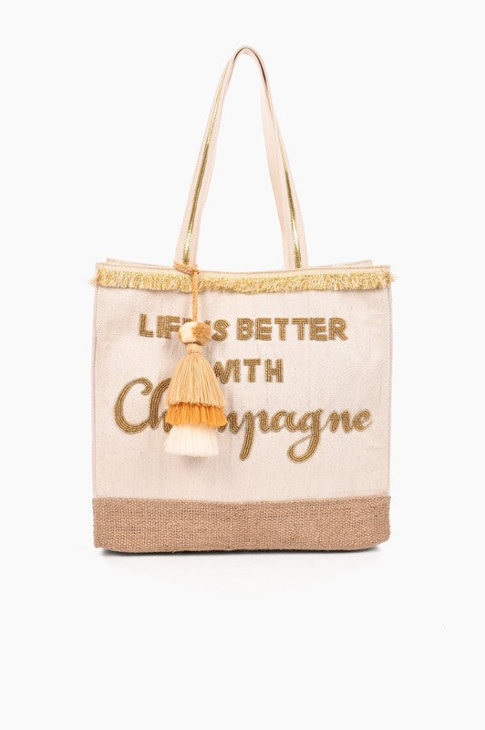 Life is Better with Champagne Handbag