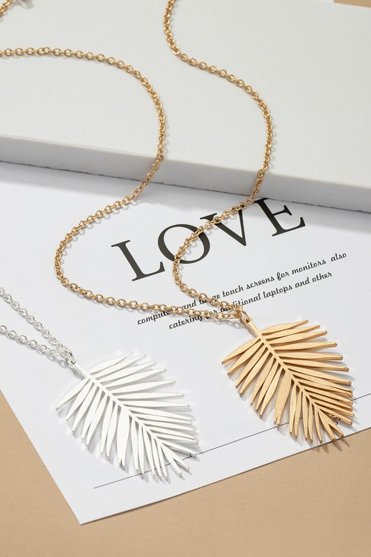 Lauren Leaf Pendant Necklace