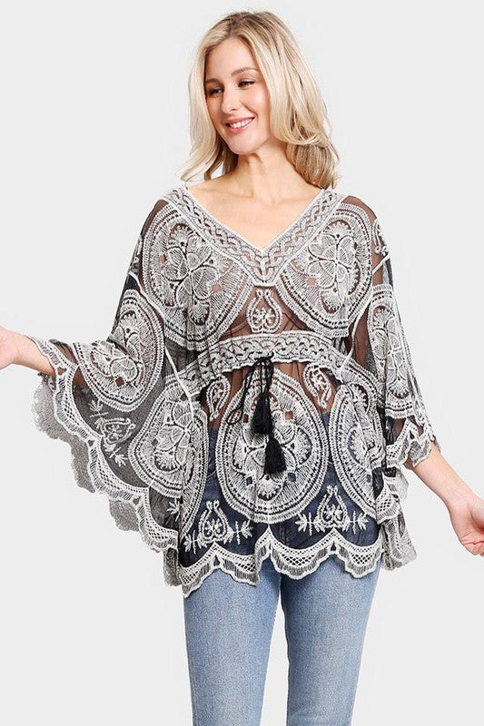 Ophelia Floral Lace Coverup