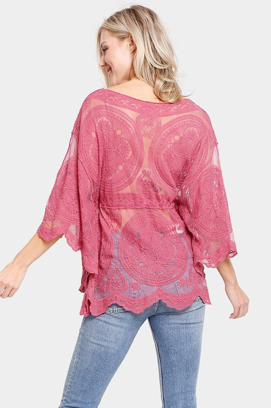 Ophelia Floral Lace Coverup