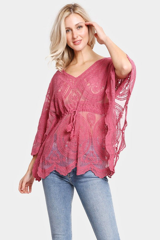 Ophelia Floral Lace Coverup