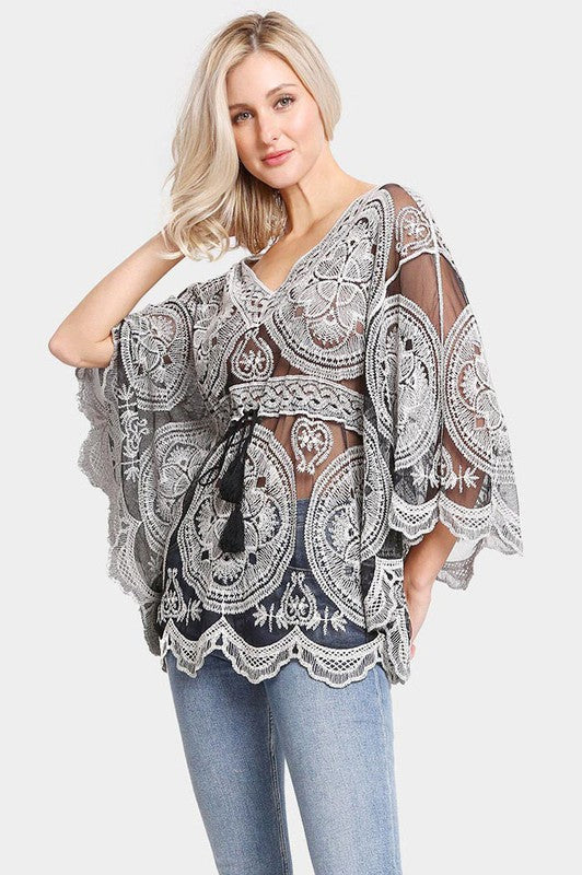 Ophelia Floral Lace Coverup