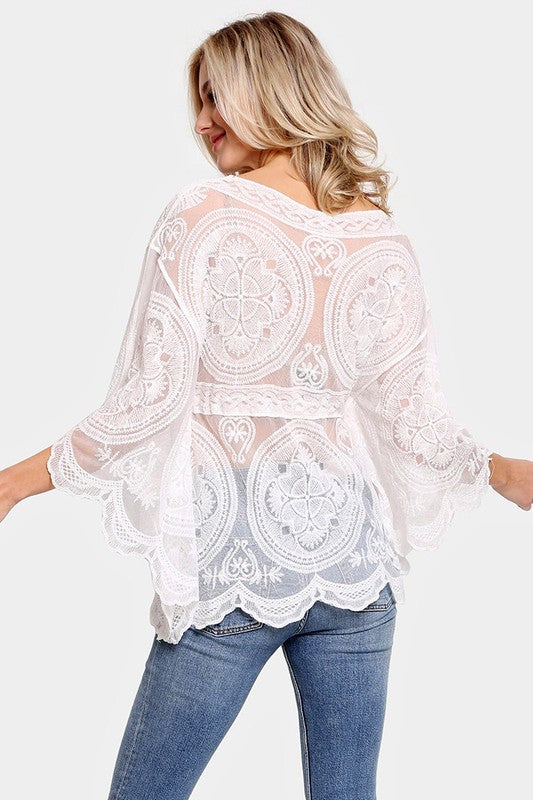 Ophelia Floral Lace Coverup