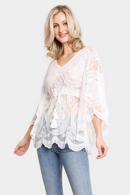 Ophelia Floral Lace Coverup