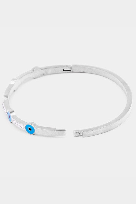 Evil Eye Rhinestone Bangle