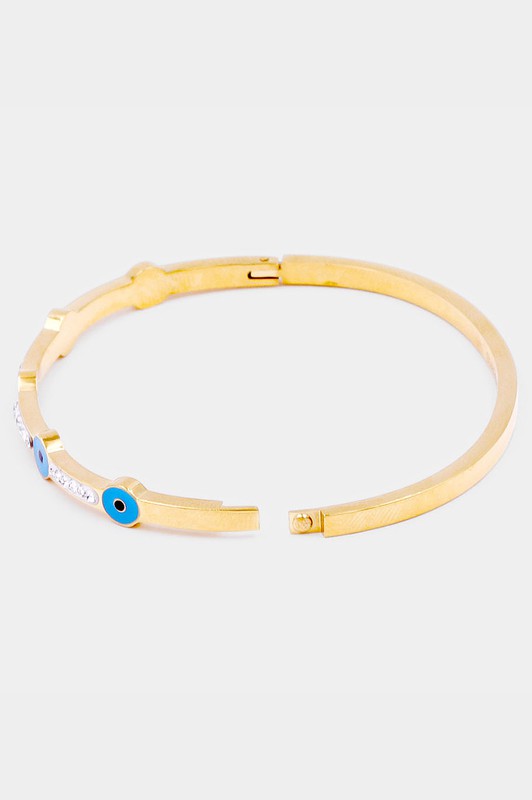 Evil Eye Rhinestone Bangle