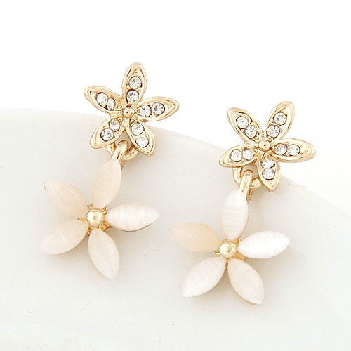 Fiona Flower Opal Earrings