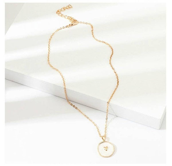 Landry Gold Heart Enamel Necklace