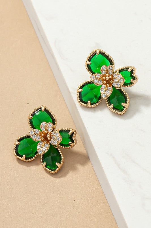 Kennedy Glass Flower Earrings