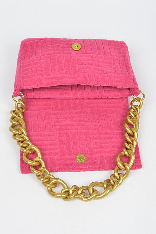 Elsa Micro Suede Chain Clutch