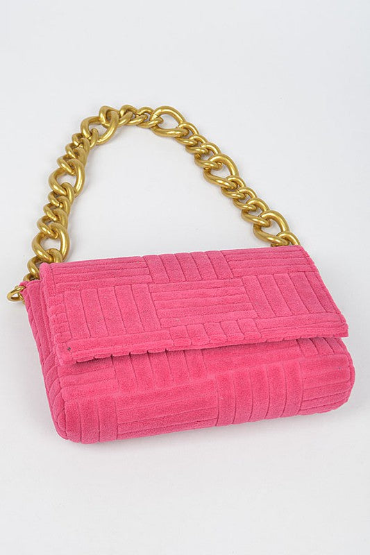 Elsa Micro Suede Chain Clutch
