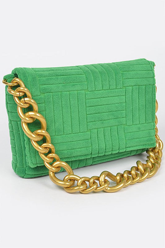 Elsa Micro Suede Chain Clutch