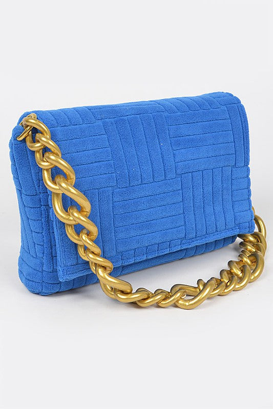 Elsa Micro Suede Chain Clutch