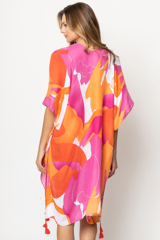 Alex Abstract Print Kimono