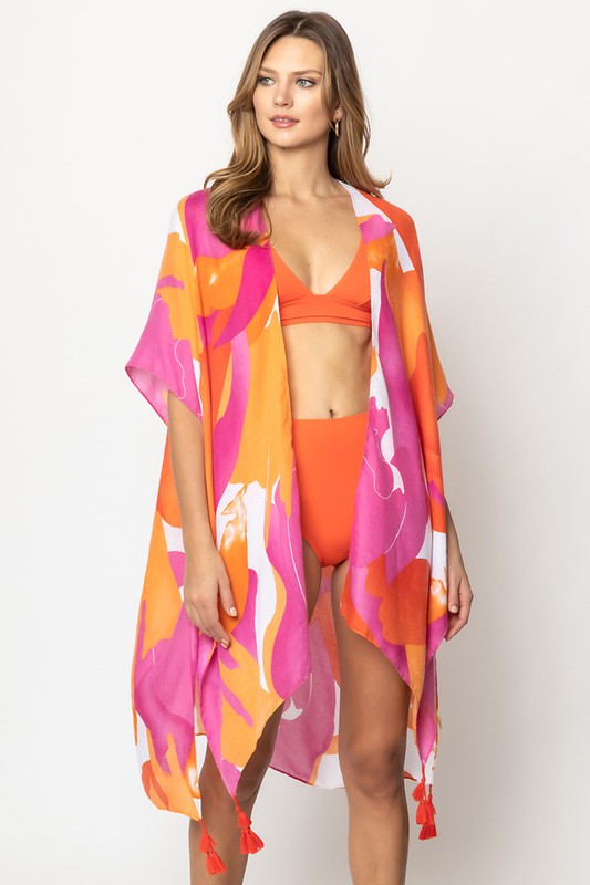 Alex Abstract Print Kimono