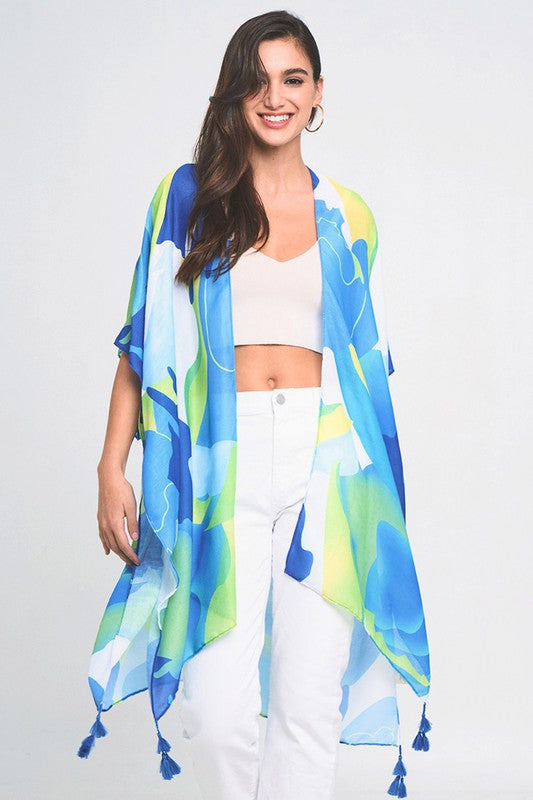 Alex Abstract Print Kimono