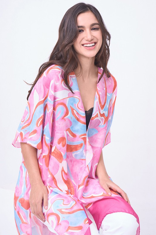 Savannah Swirl Print Kimono