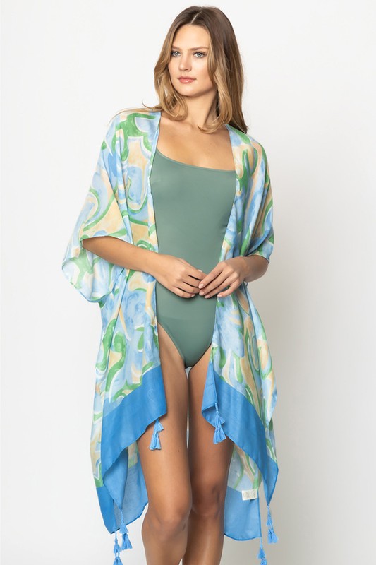 Savannah Swirl Print Kimono