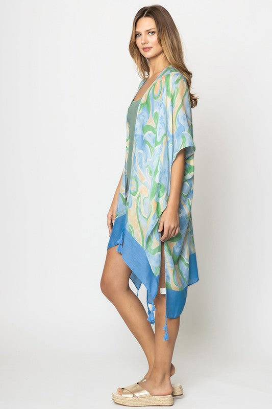 Savannah Swirl Print Kimono
